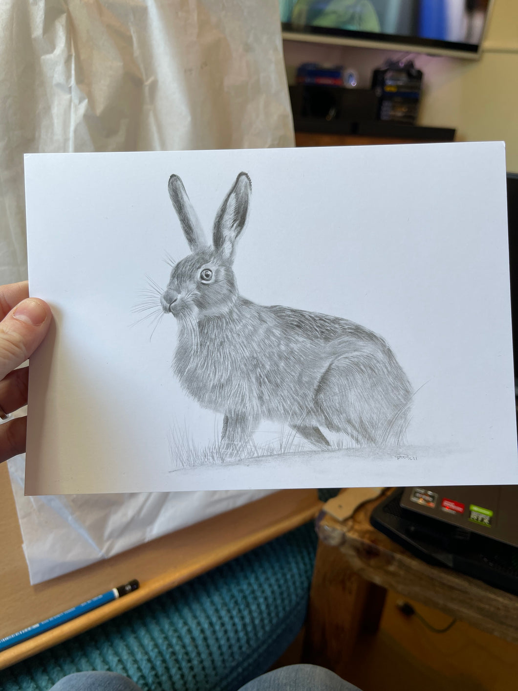 5x7 fine art print of the Hare